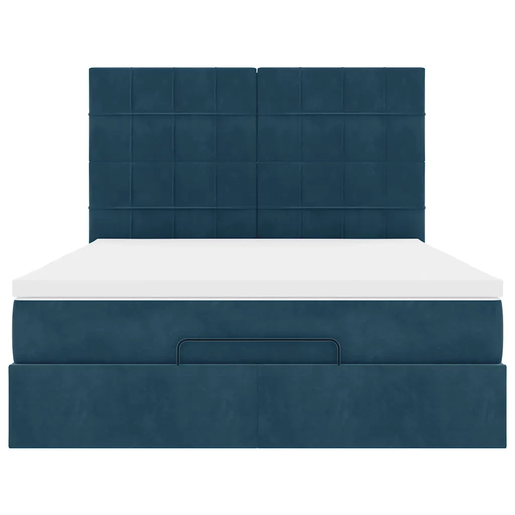 Struttura Letto Pouf con Materassi 140x190 cm in Velluto 3313473
