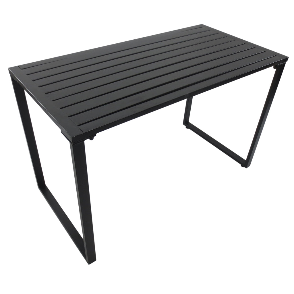 Mobili da giardino a 4 posti: tavolo + 2 panche; metallo; nero