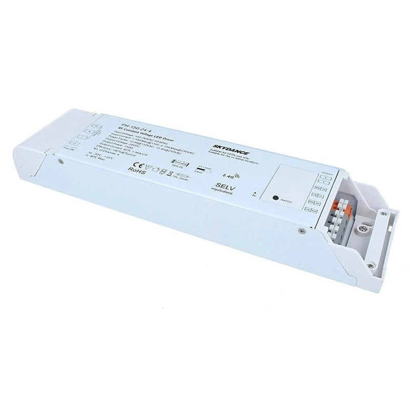 Alimentatore Dimmerabile CV 24V 150W 4 Canali Con Pulsante N.O. e Telecomando RF 2.4G Per Striscia Led PH-150-24-4