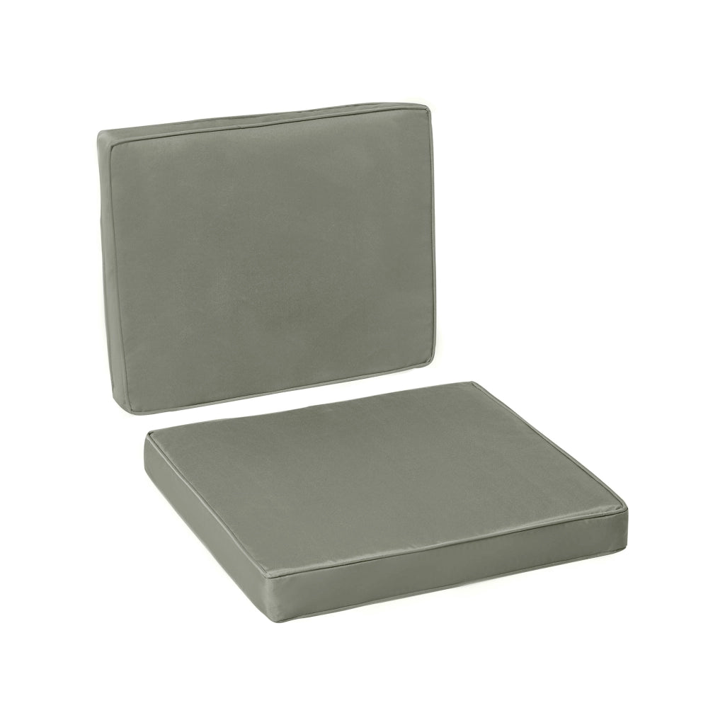 Set di 2 Cuscini per Sedie e Pallet 56 x 52 cm Spessore 7 cm in Poliestere con Zip Sfoderabili e Lavabili Grigio Scuro