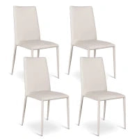 E-STYLO Sedia in similpelle grigio con gambe in metallo grigio, imbottita, impilabile, 40cm X 42cm H. 96cm.