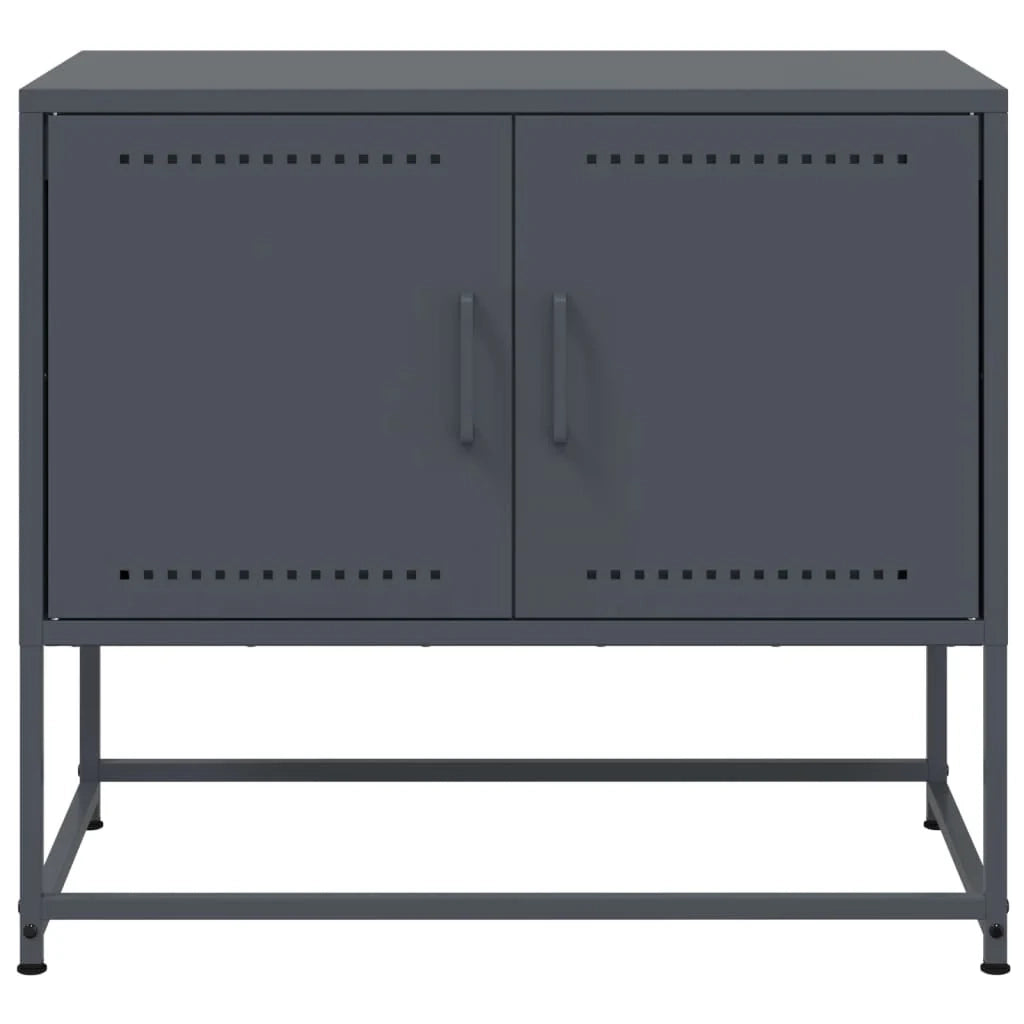Mobile TV multimediale scaffale TV credenza mobile TV sala da pranzo soggiorno camera da letto antracite 68,5 x 39 x 60,5 cm acciaio antracite 02_0026406