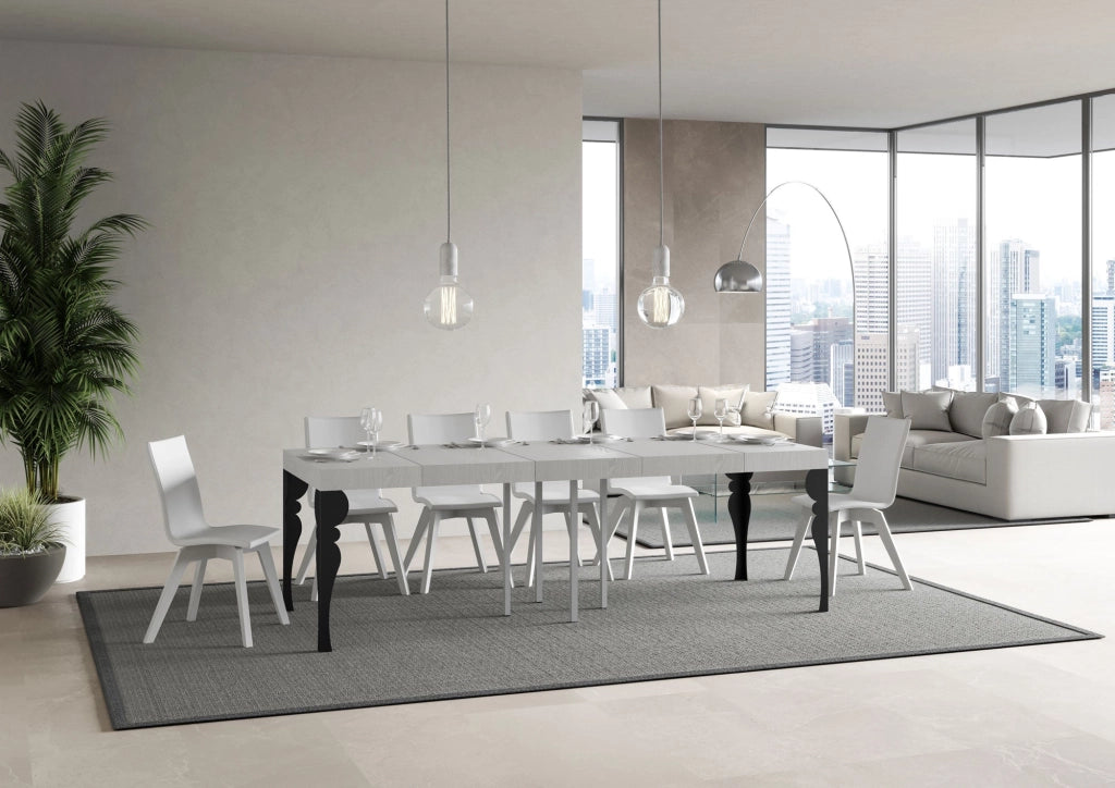 Tavolo Allungabile 90/246x90x77 cm Paxon Premium Bianco Frassino