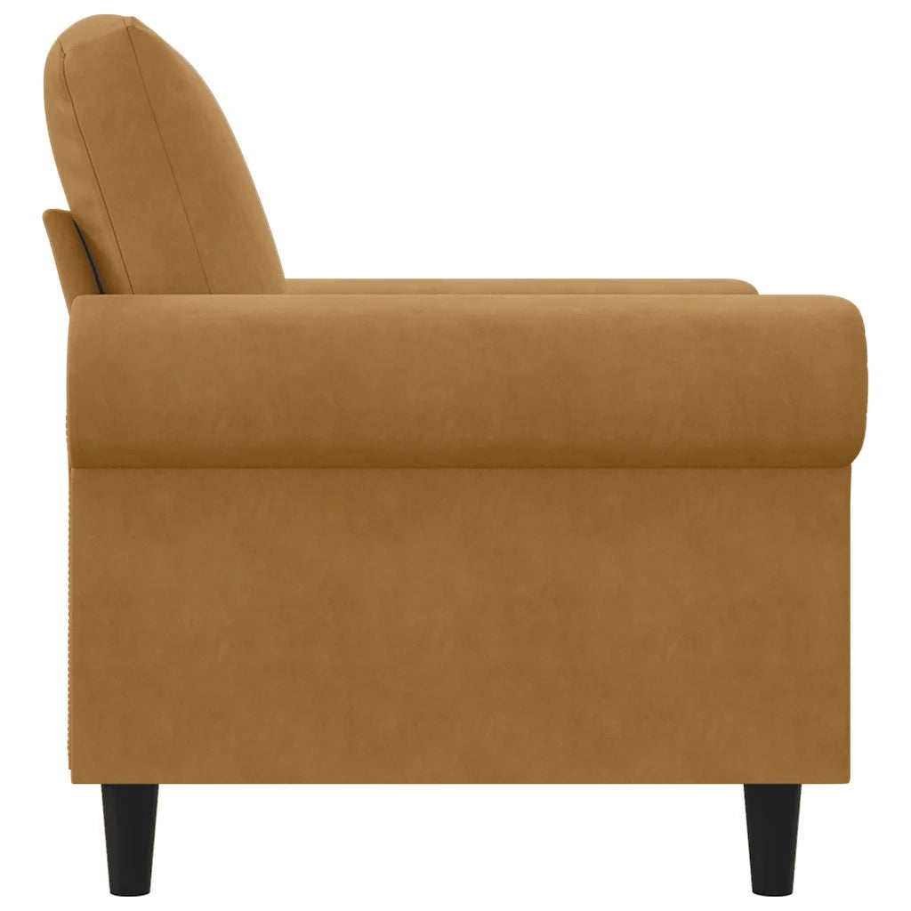 Poltrona-Divano Sedia-Poltroncina Marrone 60 cm Velluto 831682