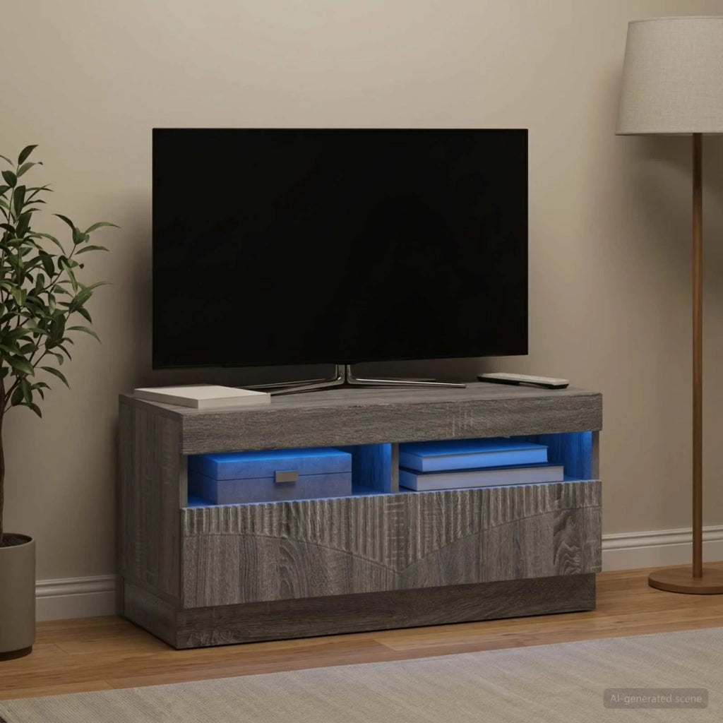 Mobile TV LED Sonoma grigio Legno ingegnerizzato 897441