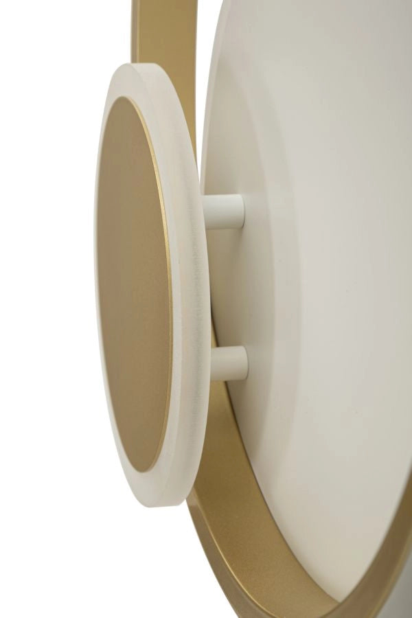 Lampada da Muro LED Dish 29x6,5x34 cm in Alluminio e Ferro e PVC Oro e Bianco