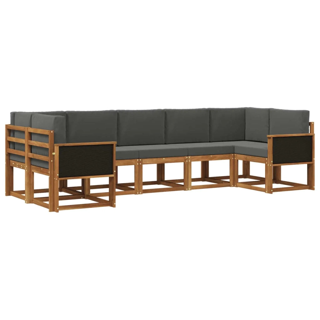 Set di divani da esterno 7 pz Naturale e Antracite 3385503