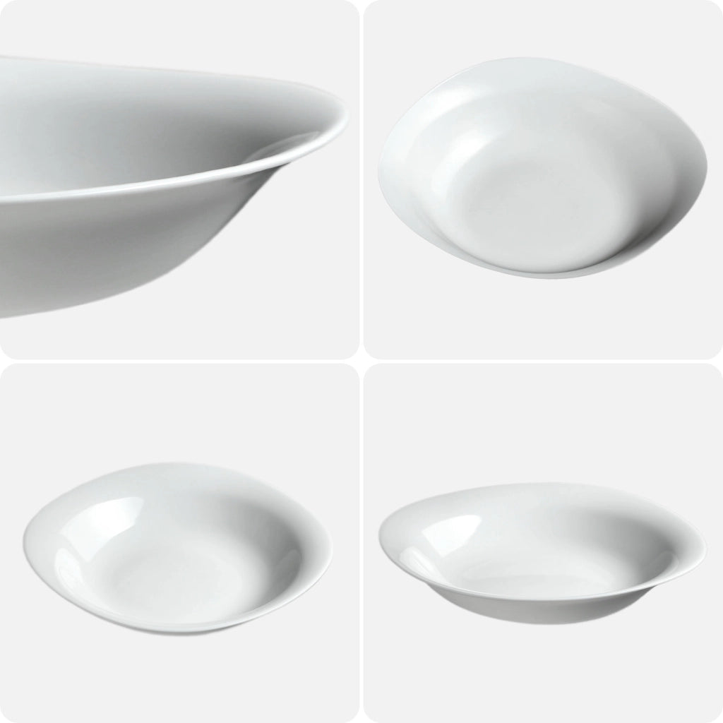 Set di stoviglie KADAX composto da 6 piatti, colore bianco.
