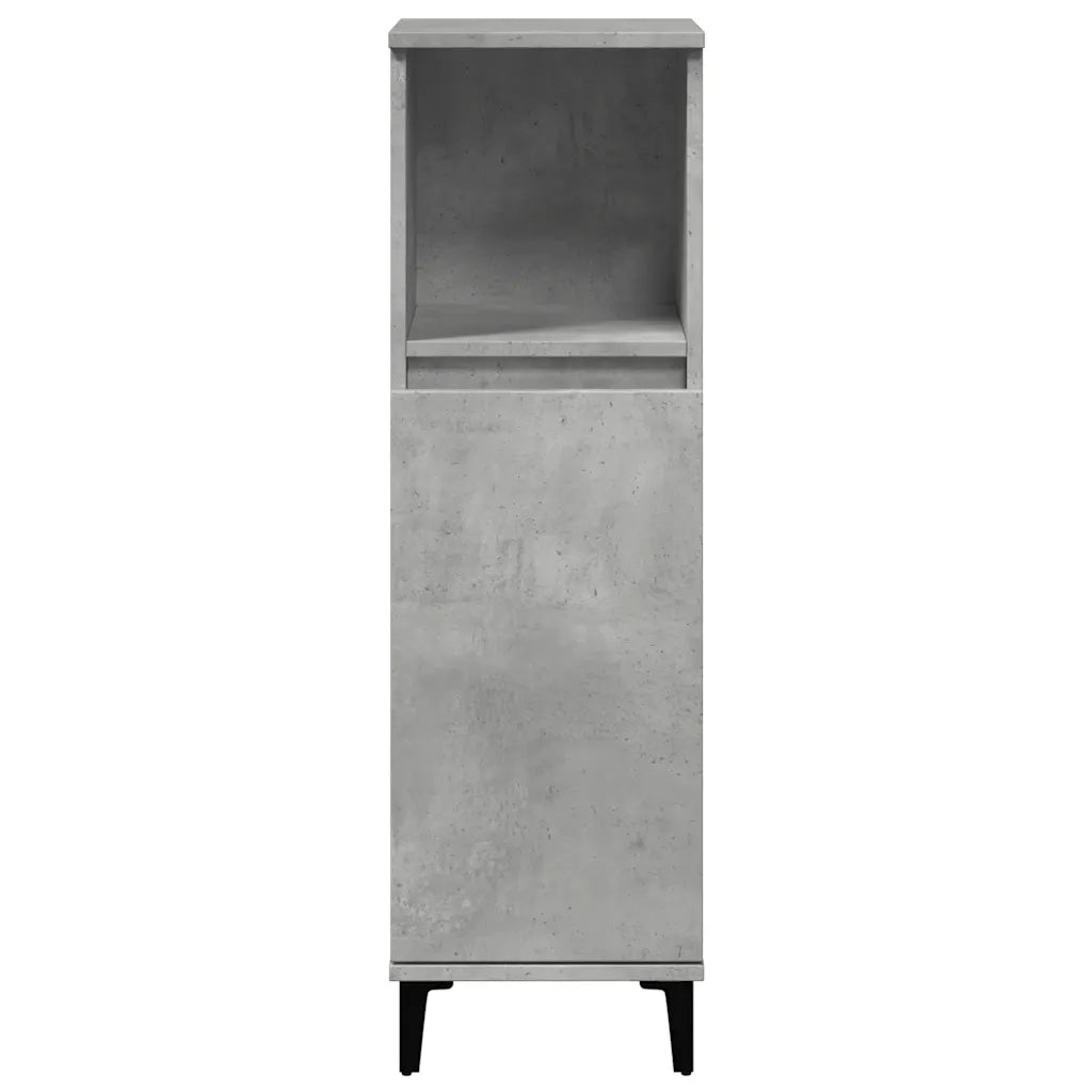 Set Mobili da Bagno | Armadio da bagno 3 pz Grigio Cemento in Legno Multistrato