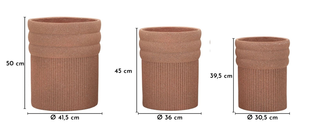 Cachepot da Esterno Colombia Tris Ø41,5x50 cm in Resina Rosso
