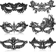 6 pezzi di maschera Veneta sexy con angoli per donne - maschere da carnevale, Halloween e altro