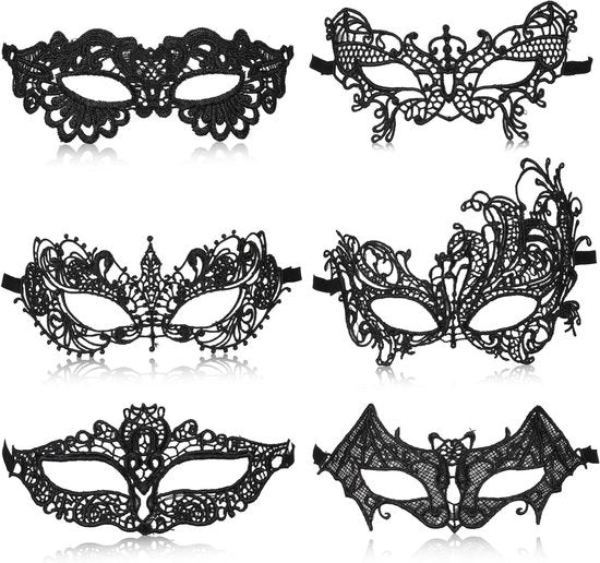 6 pezzi di maschera Veneta sexy con angoli per donne - maschere da carnevale, Halloween e altro