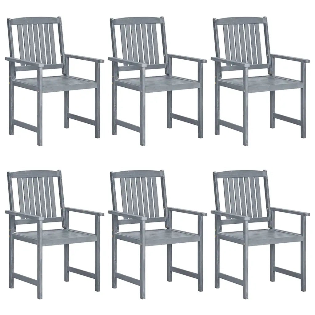 Sedie da Giardino con Cuscini 6 pz in Massello di Acacia Grigie 3078210