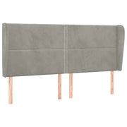 Testiera | Testata ad Orecchio Grigio Chiaro 203x23x118/128 cm in Velluto