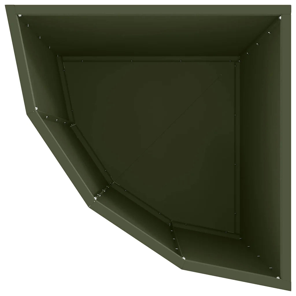 Vaso d'angolo Oliver verde 45 x 45 x 50 cm Acciaio