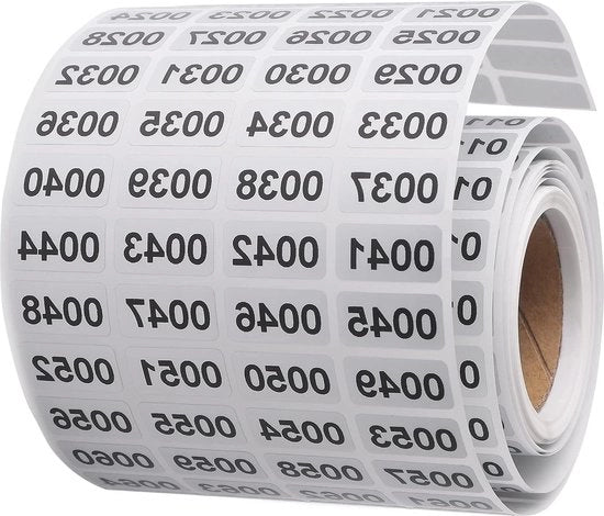 Etichette numeriche per inventario etichette numerate consecutive etichette acqua resistenti per inventario - set di 2100 - etichette per azienda - 0,39 x 0,75 pollici