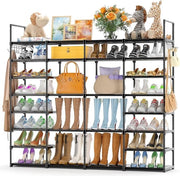 Scaffale metallico per scarpe con 8 livelli per l'ingresso - capienza 62-66 pair di scarpe - ripiegabile per camere da letto.