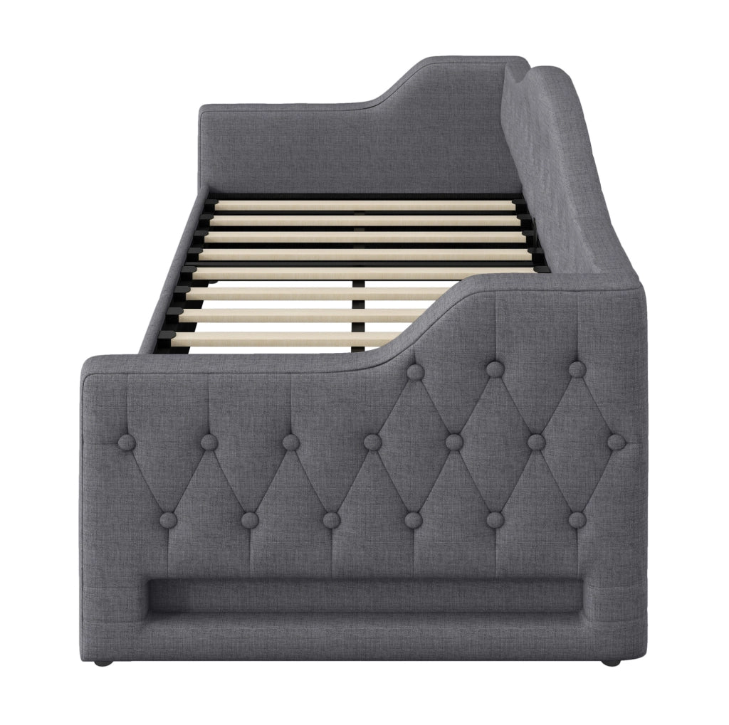Letto da giorno imbottito 90x200 cm con LED e contenitore