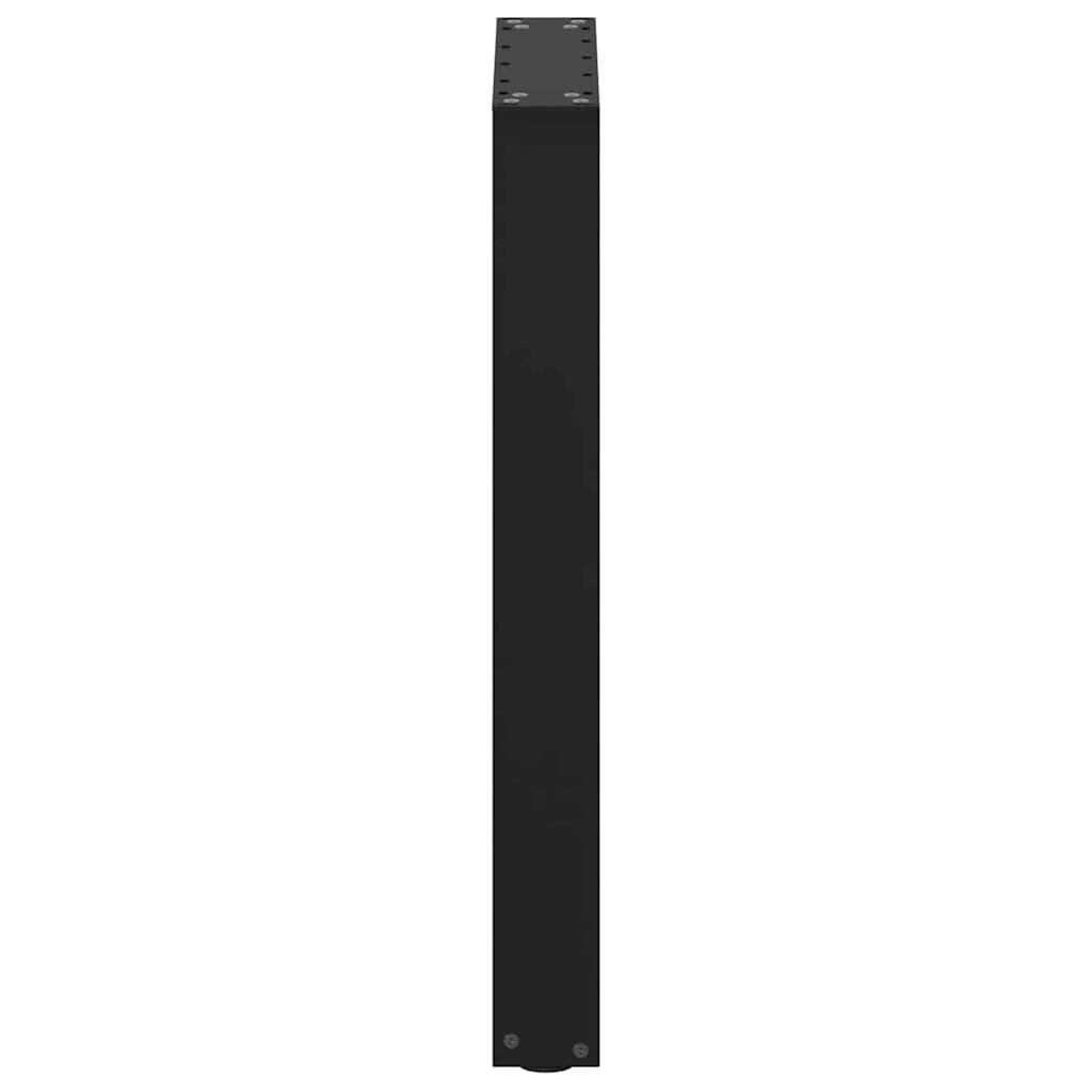 Set di 2 gambe per tavolo da pranzo a forma di U 50 x 72-73 cm con piedini livellatori stile moderno acciaio nero 02_0057416