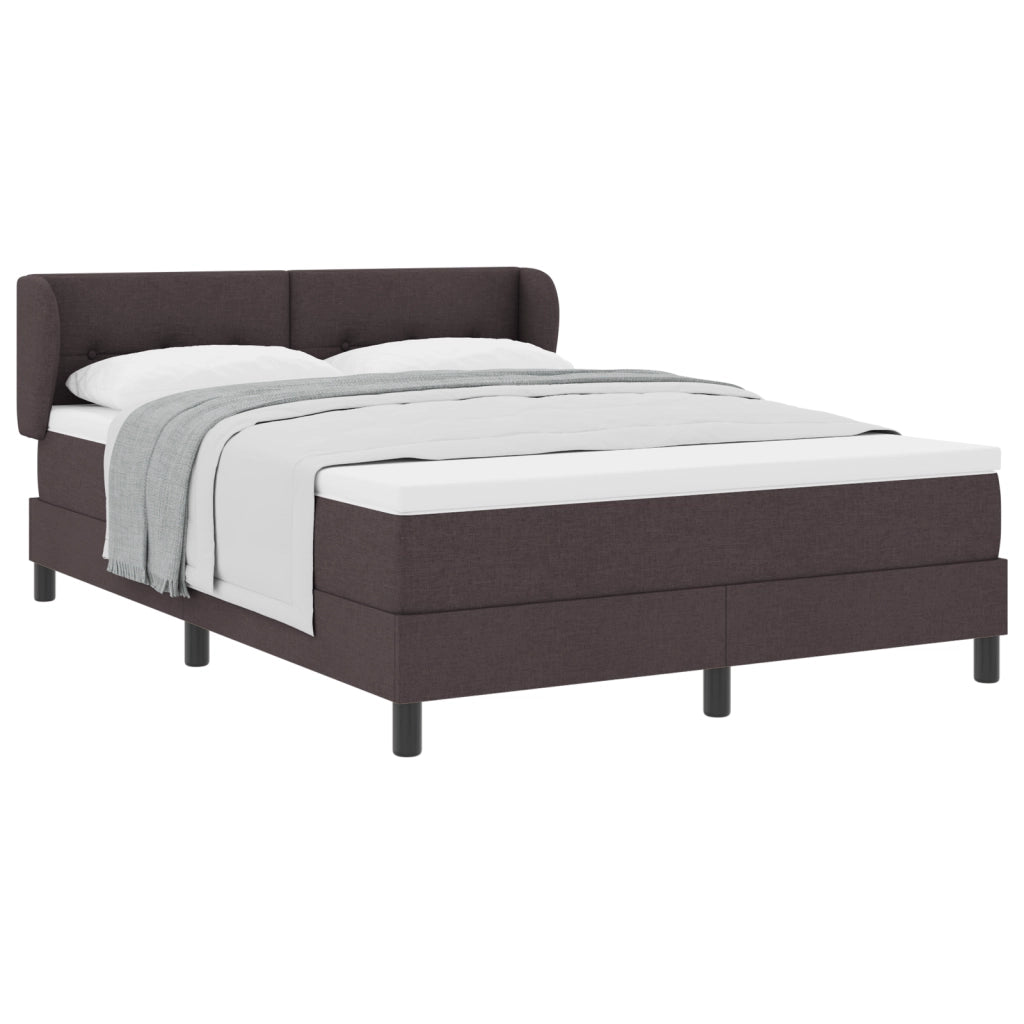 Letto a Rete con Materasso Marrone Scuro 140x190 cm Tessuto