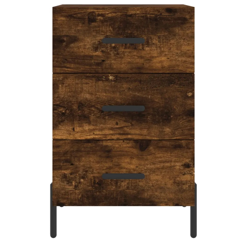 Comodino | Armadio da Notte | Mobiletto da notte Rovere Fumo 40x40x66 cm in Legno Multistrato