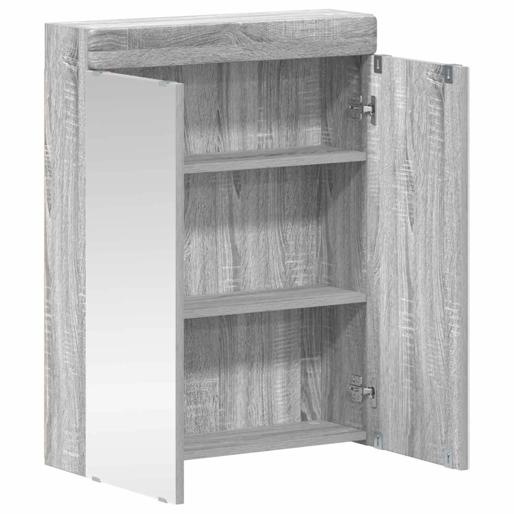 Mobiletto per specchio da bagno con porta TULUM Grigio Sonoma 880367