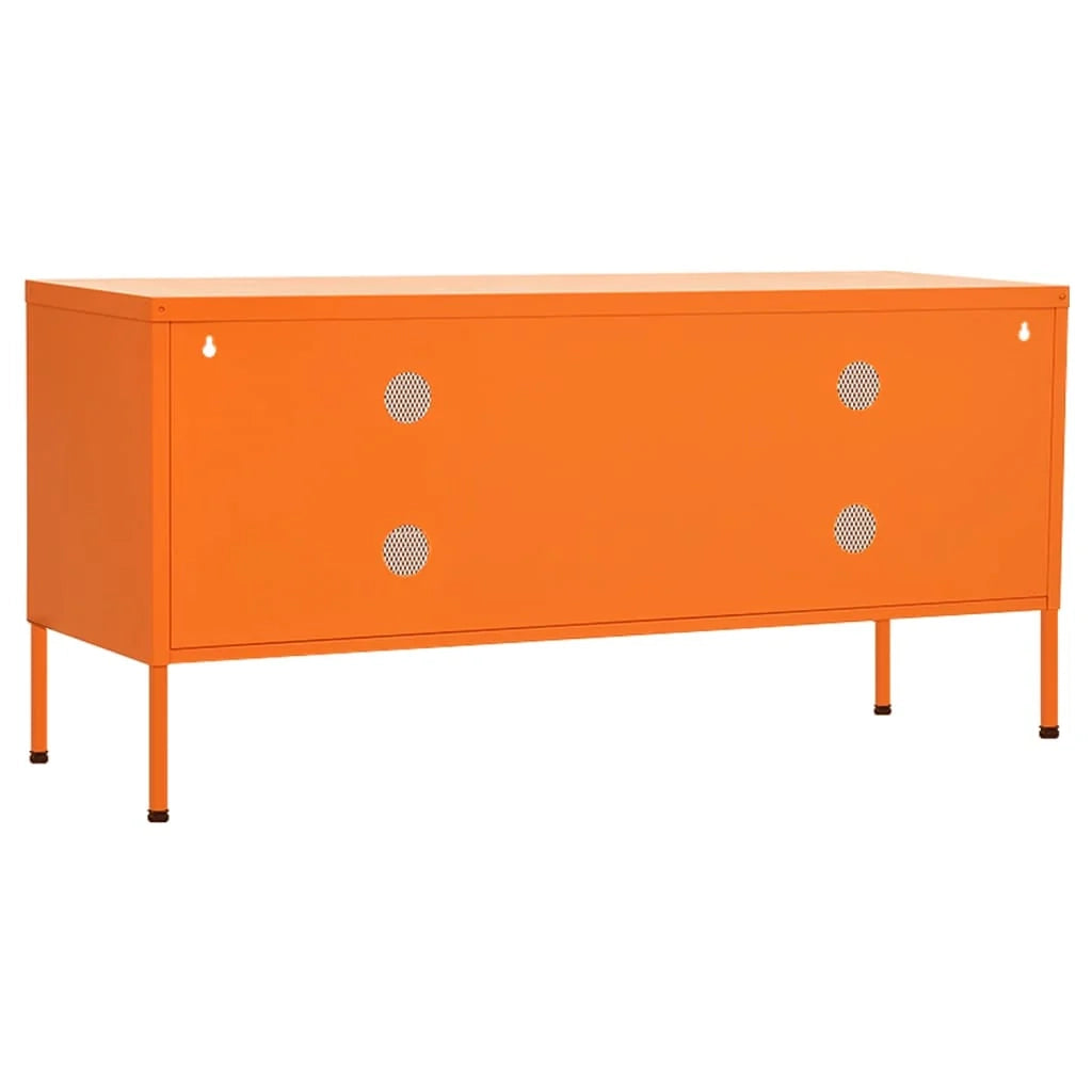 Mobile TV multimediale scaffale TV mobile TV sala da pranzo soggiorno camera da letto 105 x 35 x 50 cm acciaio arancione 02_0025691