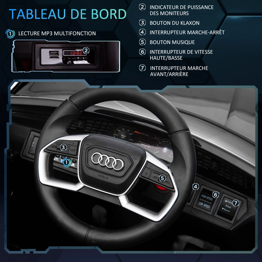 Auto elettrica bambini Audi e-tron Sportback ¨C zephmum ¨C 12V LED nero