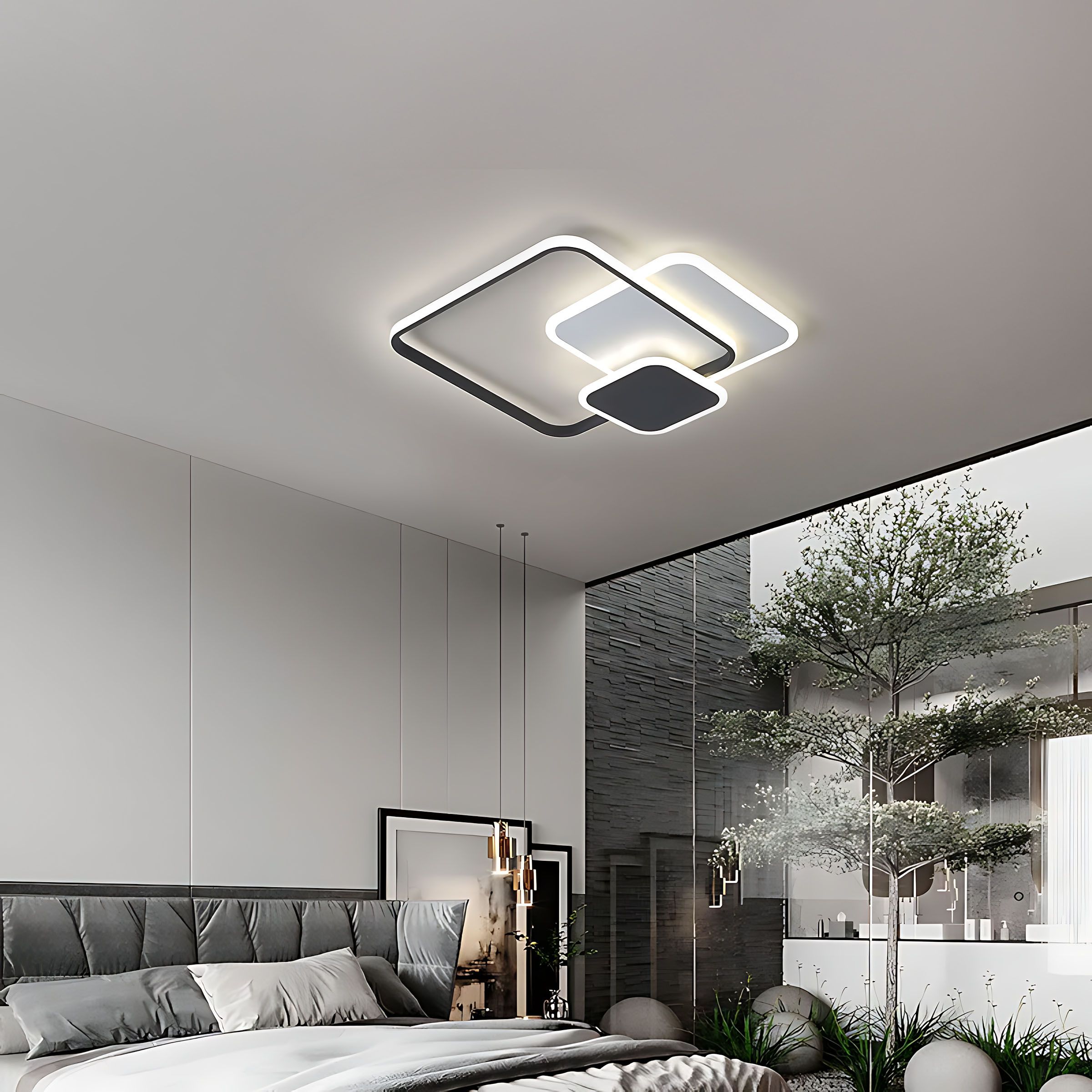 Lampada Da Soffitto Lhj079-c Black/white Led