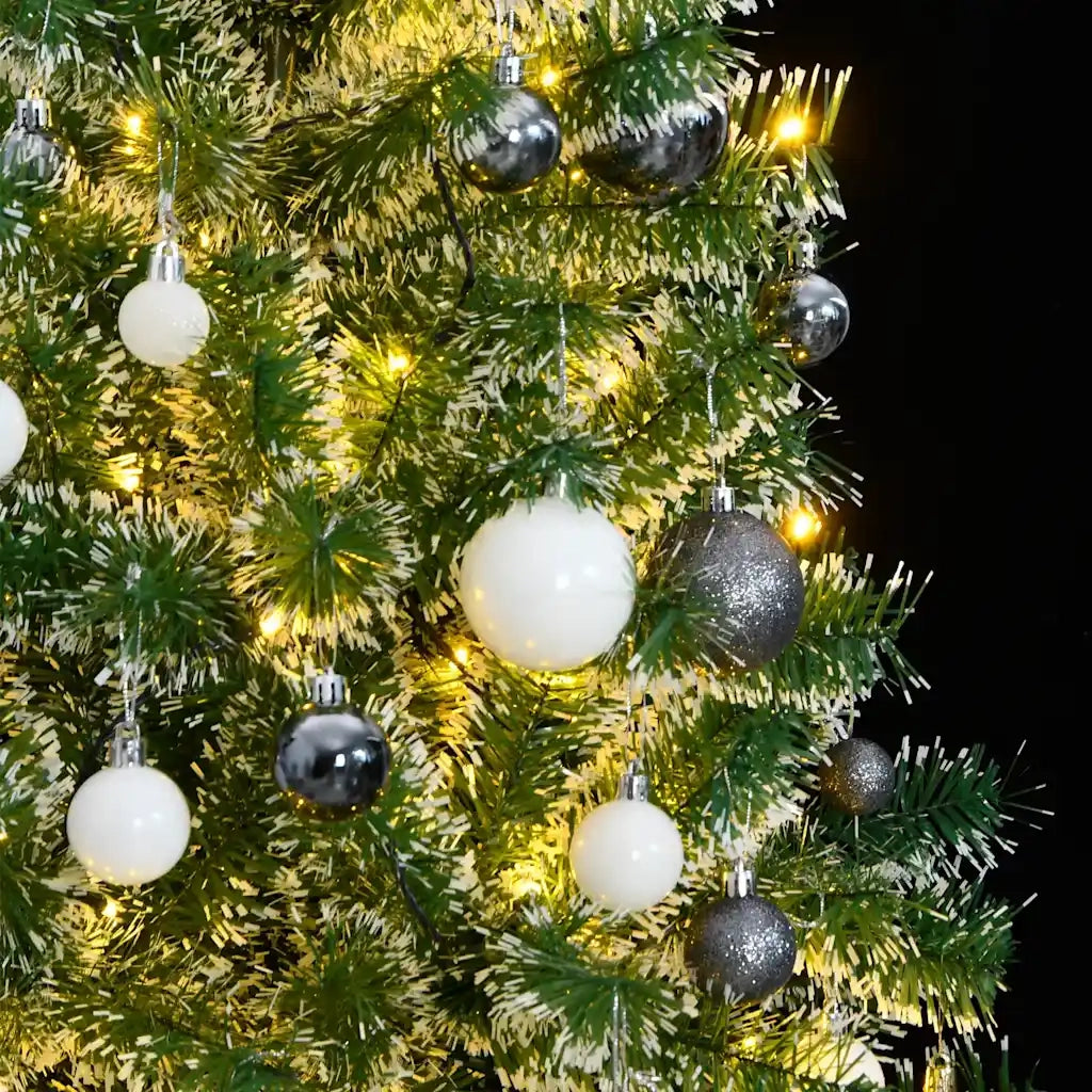 Albero di Natale Artificiale con 300 LED Palline e Neve 210 cm 3210162