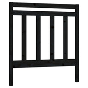 Testiera | Testata per Letto Nera 95x4x100 cm in Legno Massello di Pino