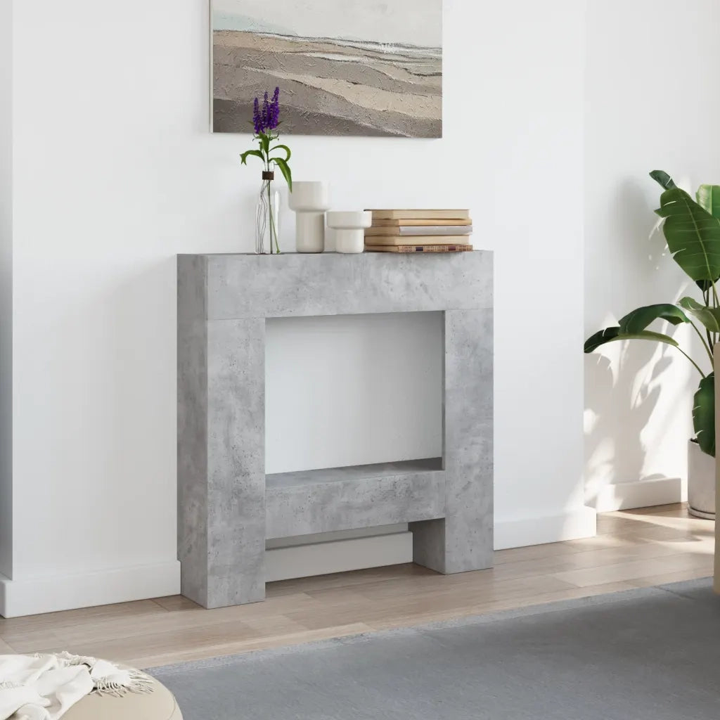 Cornice per Camino Grigio Cemento 81x18x82 cm in Truciolato 854601