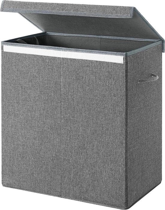 Wasmachine grande - 142 L con contenitori separati e coperchio magnetico - Grigio