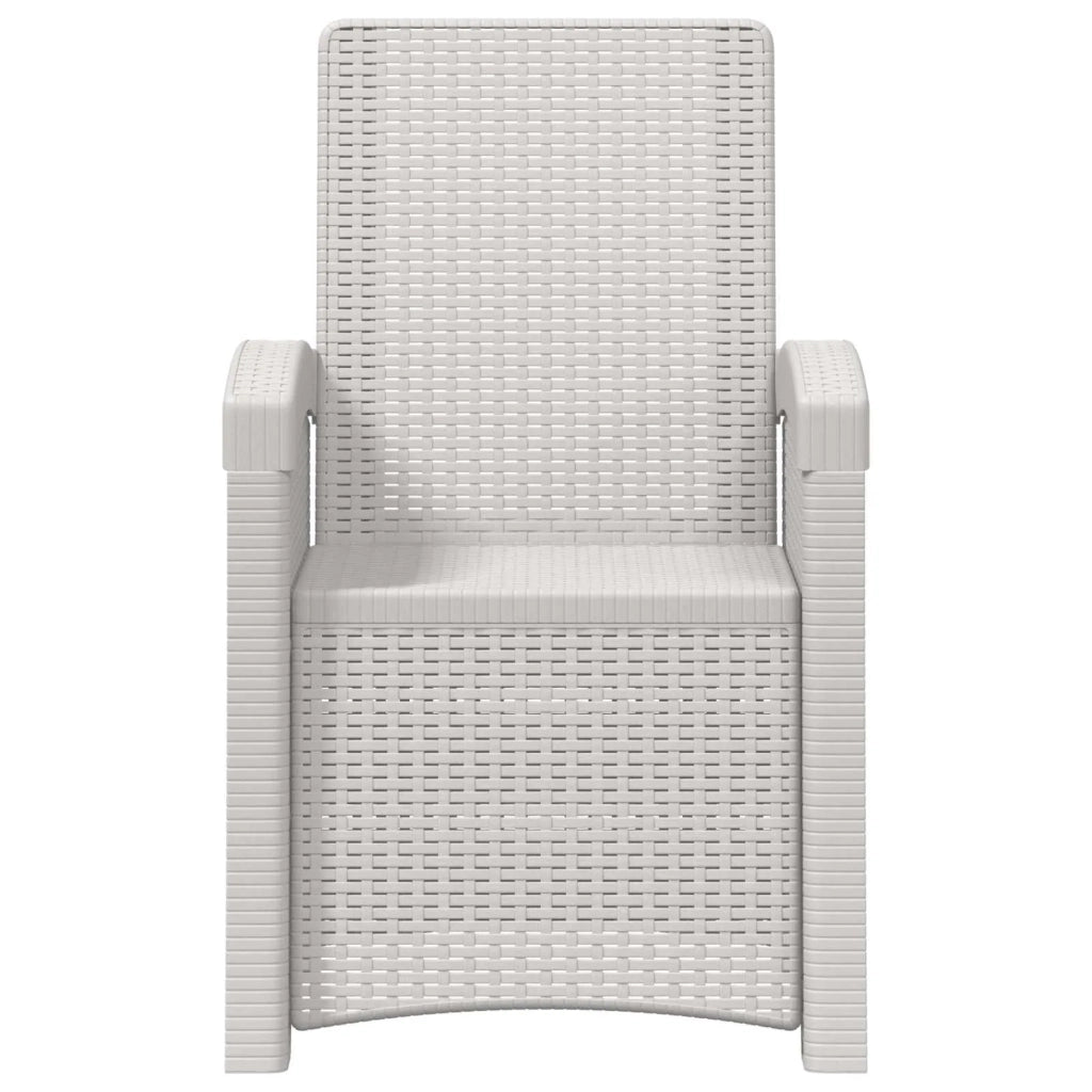 Sedia da giardino reclinabile effetto rattan Bianco PP 8011994