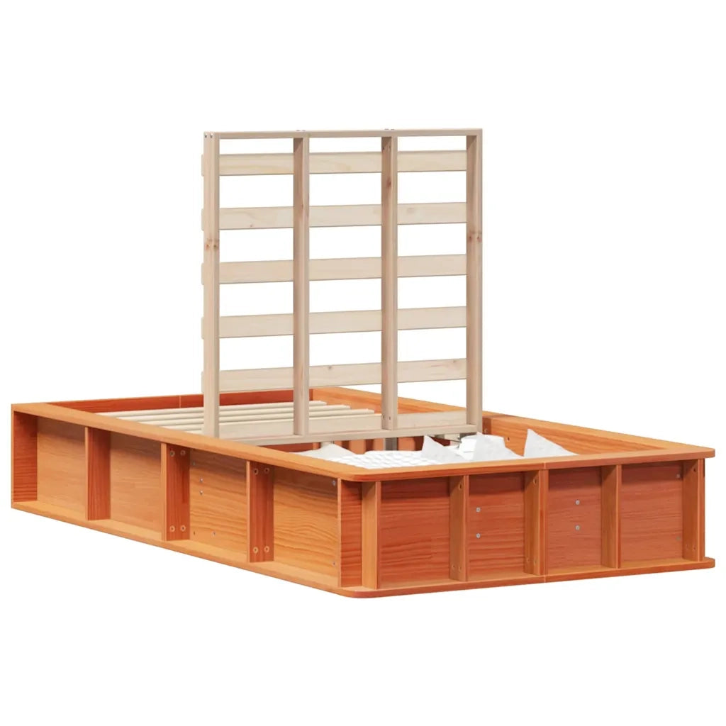 vidaXL Struttura del letto Cera marrone 90 x 190 cm Legno massello