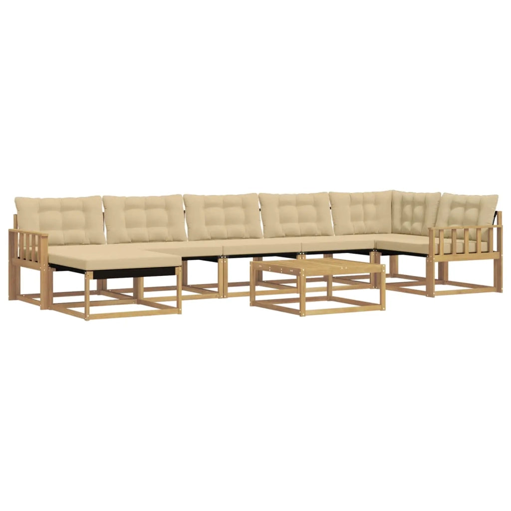 Set di divani da esterno 8 pcs Bianco e Beige 79 x 79 x 37 cm 3388923