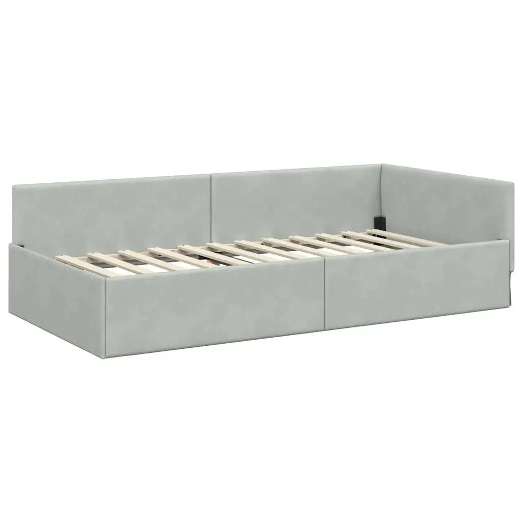 Cornice del letto ad angolo Grigio chiaro 90 cm x 190 cm 42016071