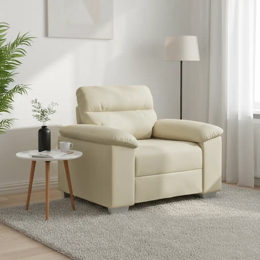 Poltrona Crema 100x81x84 cm in Similpelle 4105327