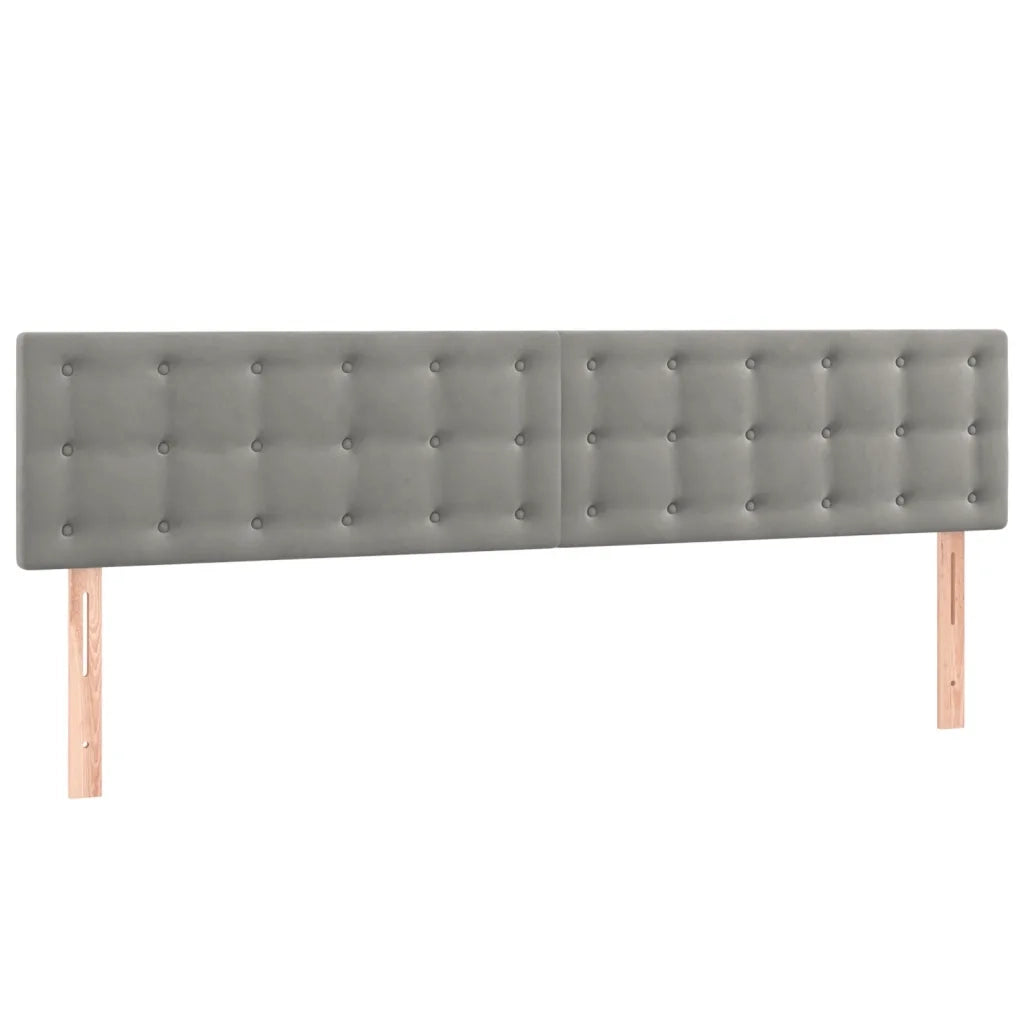 Letto a Molle con Materasso e LED Grigio Chiaro 200x200 cm Velluto 3134663
