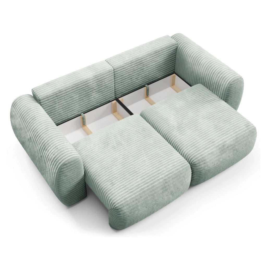 Golgi, Divano Letto 2 Posti Contenitore, 266x121 cm Verde Chiaro