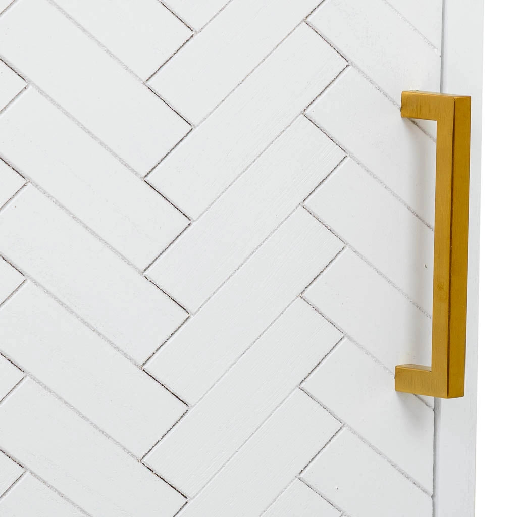 Tavolino 1 anta in legno e metallo 40x35x61h cm