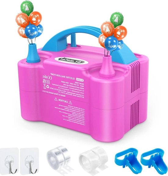 Pompa di aria per decorazioni di festa elettrica con doppio diffusore di fumo - Pomp portatile per decorazioni di Natale - Festa, matrimonio, compleanno - Attività promozionali - Decorazioni per festival di palloncini