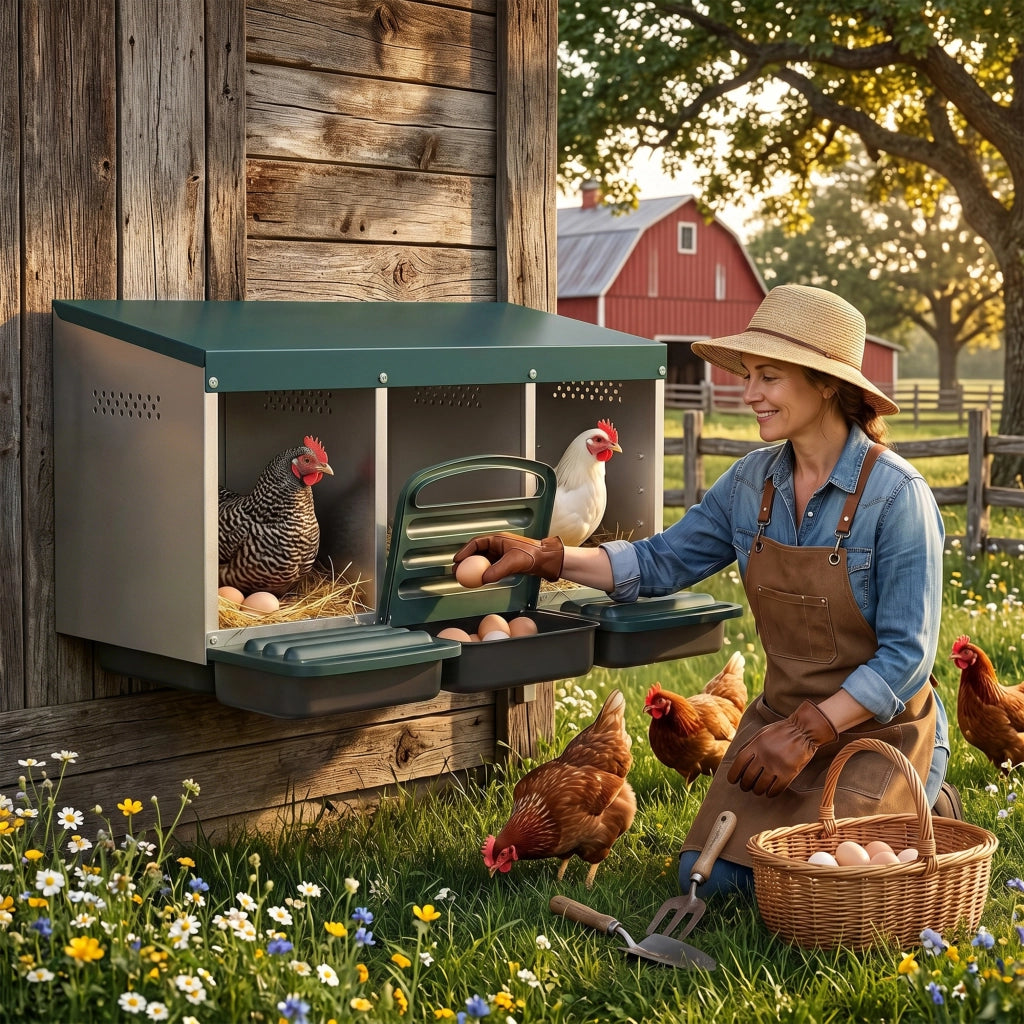 Nido per Galline con Ventilazione ¨C zephmum ¨C Argento 84x55x61 cm
