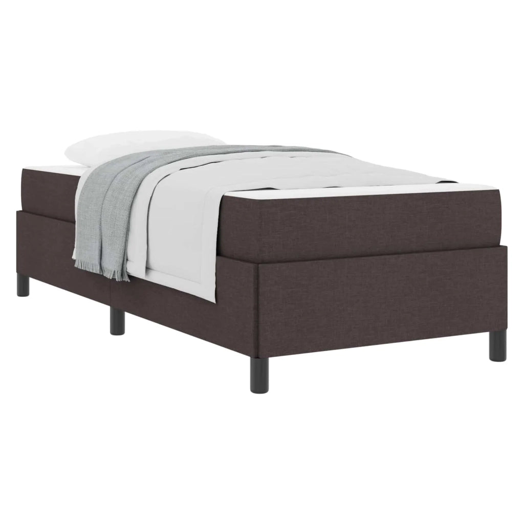 Letto a molle Marrone Scuro 100 x 200 cm Tessuto