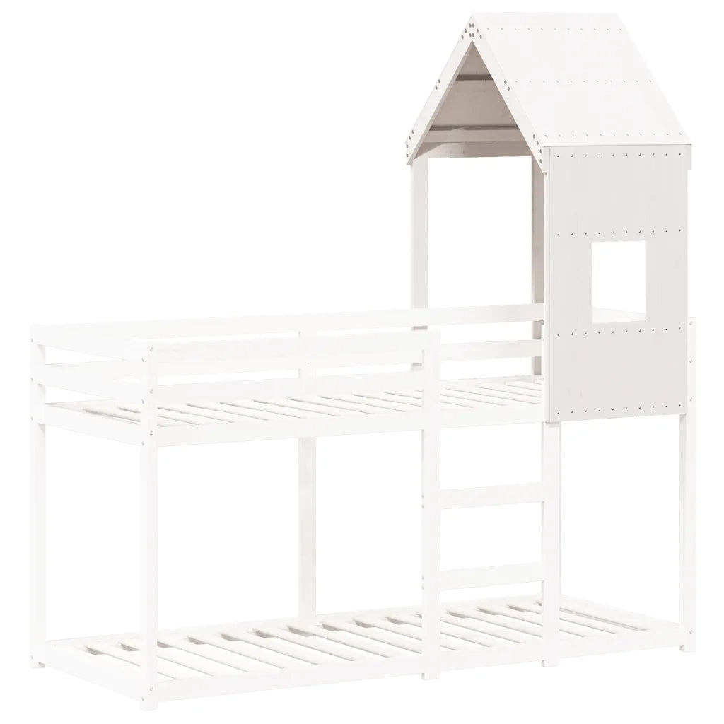 Tetto per Letto Bambini Bianco 60x89x134,5 Legno Massello Pino