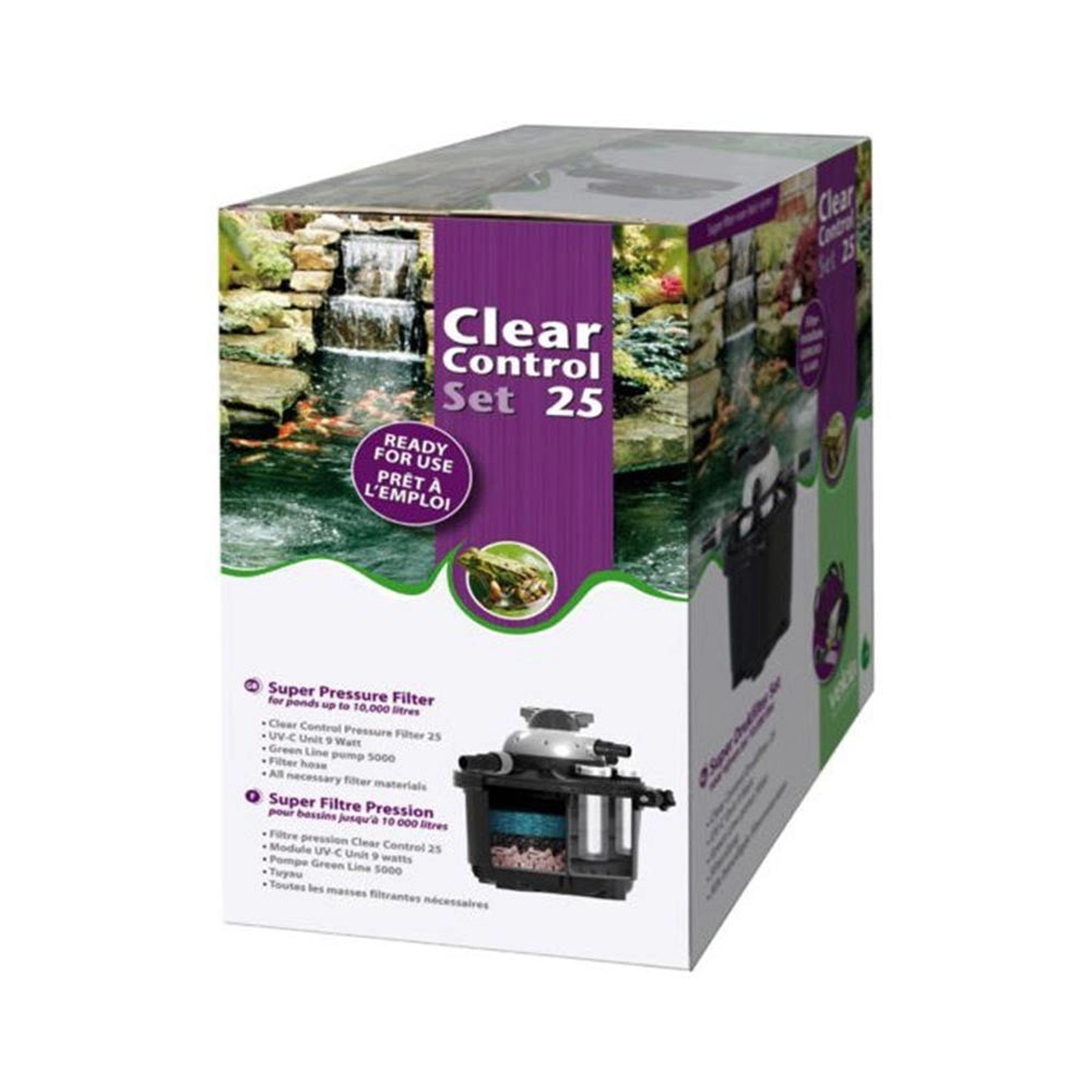 Velda Clear Control Set - filtro pressurizzato con pompa e UV-C integrato per laghetti Modello: 25