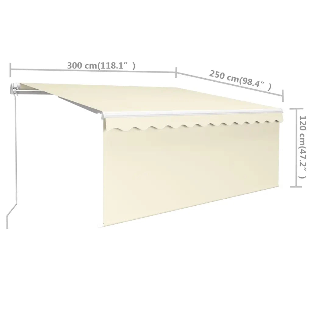 Tenda da Sole Retrattile Manuale con Parasole 3x2,5 m Crema cod mxl 61723