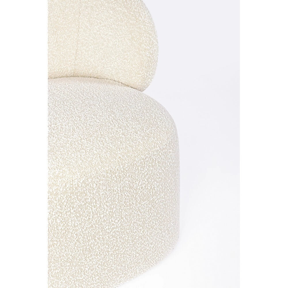 Poltrona Imbottita in Tessuto Bouclé Design Arrotondato - RENATA