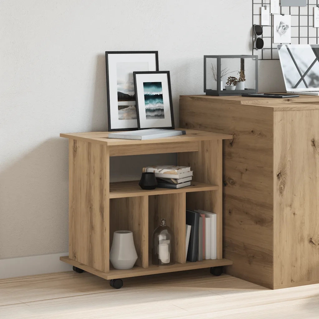 vidaXL Armadietto con Ruote Rovere Artigianale 60x45x60 cm Truciolato