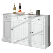 Credenza con 4 ante; 2 cassetti e ripiani regolabili per soggiorno 150×40×86 cm bianco antico